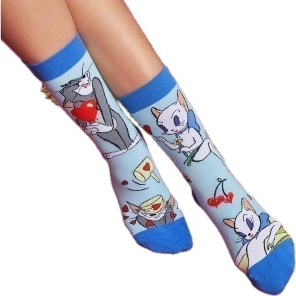 Tom & Jerry Love Heart Socks - Picture 1 of 4